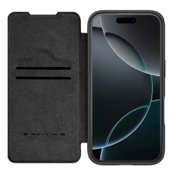 NILLKIN θήκη Qin Prop Leather για iPhone 16 Pro Max, δερμάτινη, μαύρη
