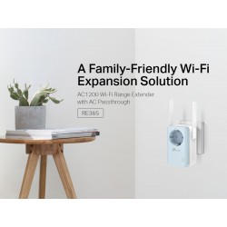 TP-LINK WiFi range extender RE365 με Passthrough, AC1200 1200Mbps, Ver. 3.0