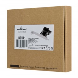 POWERTECH κάρτα επέκτασης PCIe σε 4x SATA III ST561, 6Gbps, 95x69mm