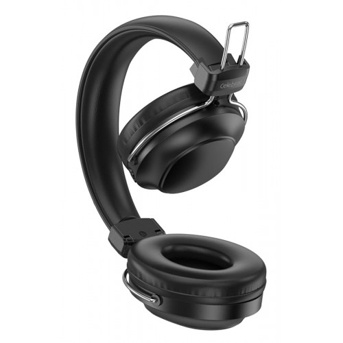CELEBRAT headphones A36, ασύρματα & ενσύρματα, micro SD, 40mm, 250mAh, μαύρα