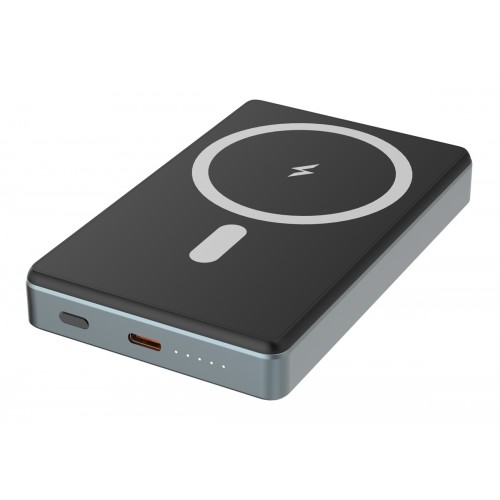 POWERTECH power bank PT-1377, 10000mah, magnetic wireless, 20W, γκρι