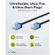 GOOBAY καλώδιο δικτύου 74232, CAT 6A U/UTP, ultra slim, copper, 500MHz, 0.50m, μαύρο