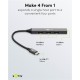 GOOBAY USB hub 74457, 4x θυρών, USB 3.2, 5Gbps, USB-C σύνδεση, γκρι