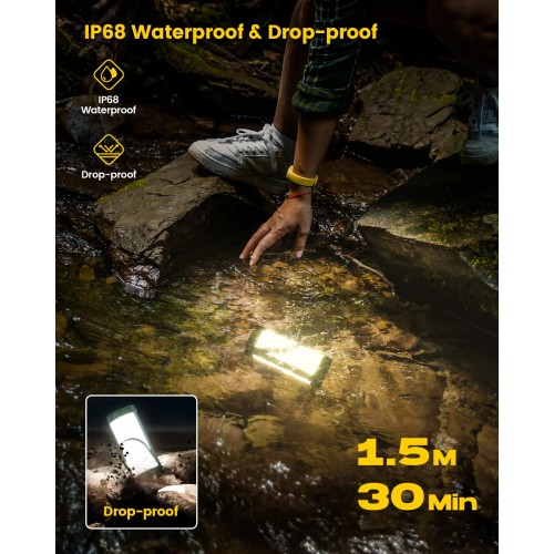 GLOCUSENT LED φανάρι GLCSNTCL001G, επαναφορτιζόμενο, έως 1200lm, IP68, πράσινο