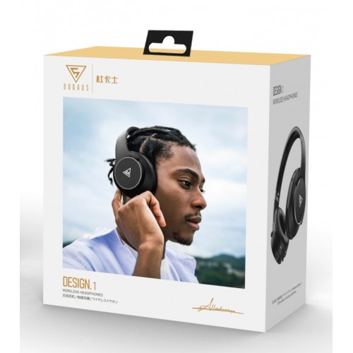DOQAUS headphones DESIGN 1, ασύρματα & ενσύρματα, Φ40mm, 600mAh, μαύρα