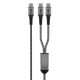 GOOBAY καλώδιο USB-C σε 2x USB-C 75739, 60W, 480Mbps, 1.5m, γκρι