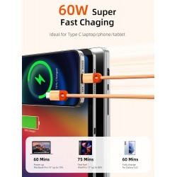 CABLETIME καλώδιο USB-C CT-CM60-PBL, 60W PD, 480Mbps, 0.25m, μπλε