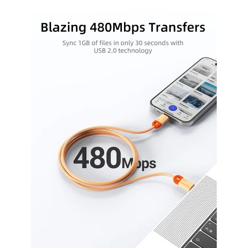 CABLETIME καλώδιο USB-C CT-CM60-PBL, 60W PD, 480Mbps, 1m, μπλε