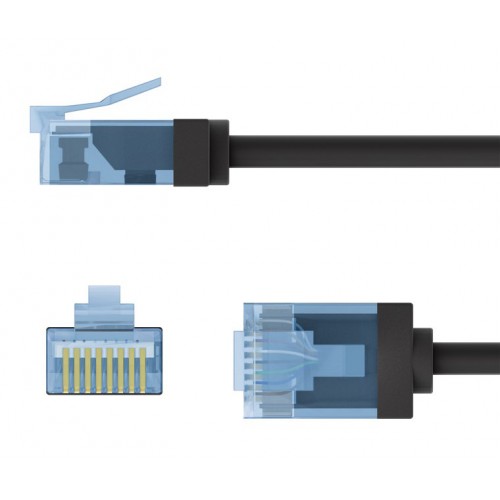 GOOBAY καλώδιο δικτύου 74234, CAT 6A U/UTP, ultra slim, copper, 500MHz, 2m, μαύρο