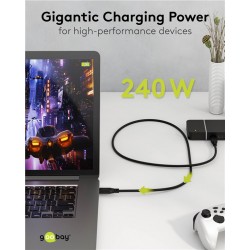 GOOBAY καλώδιο USB-C 74183, USB4, 240W, 40Gbps, 8K/60Hz, 1m, μαύρο