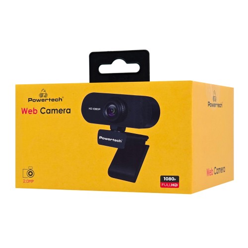 POWERTECH web camera PT-1382, 2MP, 1080p FHD, ρυθμιζόμενη εστίαση, 1.5m, μαύρη