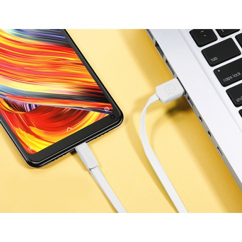 USAMS Καλώδιο USB σε USB-C US-SJ200, 2A, 1.2m, λευκό
