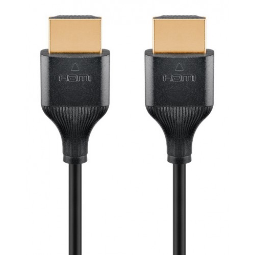 GOOBAY καλώδιο HDMI 75293 με Ethernet, slim, 4K/60Hz, 18 Gbps, 1m, μαύρο