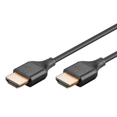GOOBAY καλώδιο HDMI 75293 με Ethernet, slim, 4K/60Hz, 18 Gbps, 1m, μαύρο