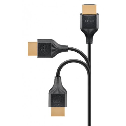 GOOBAY καλώδιο HDMI 75296 με Ethernet, slim, 4K/60Hz, 18 Gbps, 5m, μαύρο