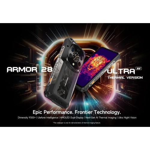 ULEFONE smartphone Armor 28 Ultra Thermal, 6.67" & 1.04, 16/1TB, 5G, 10600mAh, IP68/IP69K, μαύρο