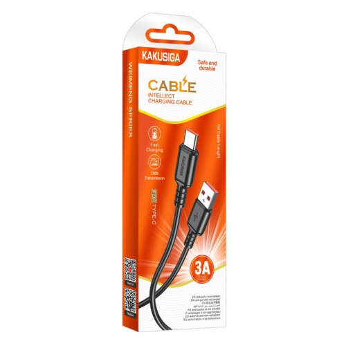KAKUSIGA καλώδιο USB-C σε USB KSC-982, 3A, 480Mbps, 1m, μαύρο