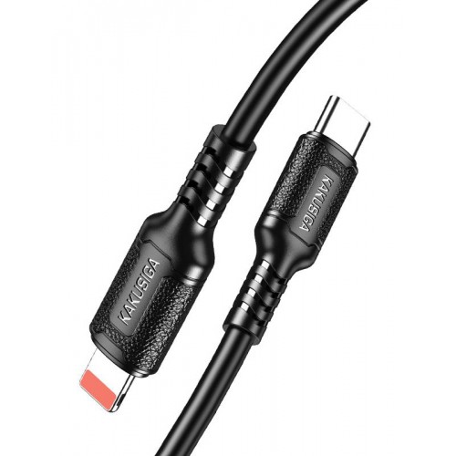 KAKUSIGA καλώδιο Lightning σε USB-C KSC-984, σιλικόνης, 27W, 480Mbps, 1m, μαύρο