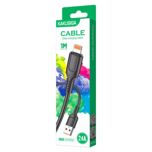 KAKUSIGA καλώδιο Lightning σε USB KSC-805, 2.4A, 480Mbps, 1m, μαύρο