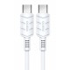 KAKUSIGA καλώδιο USB-C σε USB-C KSC-710, 60W, 480Mbps, 1.2m, λευκό