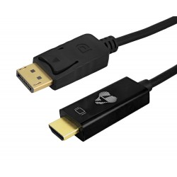 POWERTECH καλώδιο DisplayPort σε HDMI CAB-H189, 4K/60Hz, 21.6 Gbps, 3m, μαύρο