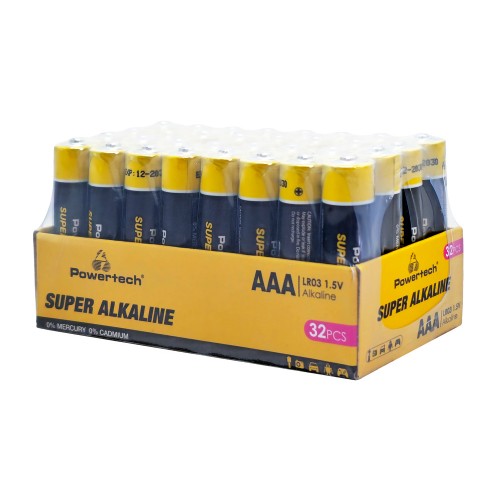 POWERTECH αλκαλικές μπαταρίες Super Alkaline PT-1402, AAA, 1.5V, 32τμχ