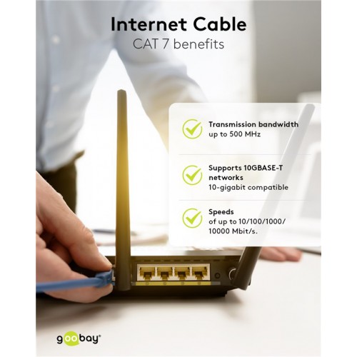 GOOBAY καλώδιο δικτύου 91626, CAT 7 S/FTP, copper, 500MHz, 5m, μαύρο