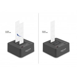 DELOCK docking station για M.2 NVMe SSD 64300, 2 θέσεων, 20Gbps, clone/erase function, μαύρο