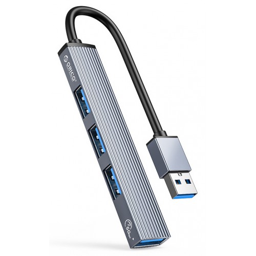 ORICO USB hub AH-A13, 4x θυρών, USB 3.0, 5Gbps, USB σύνδεση, γκρι