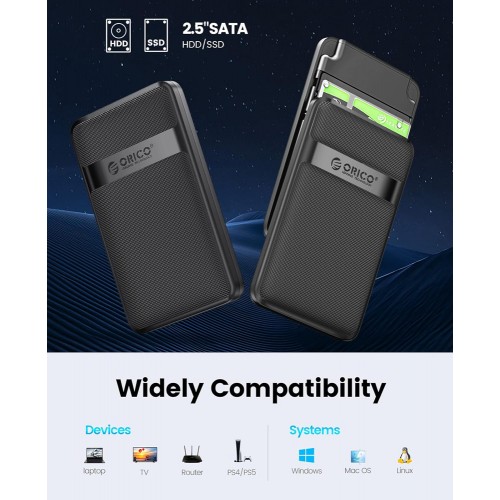 ORICO θήκη για 2.5" SATA HDD/SSD 2577C3-V1, 6Gbps, μαύρη