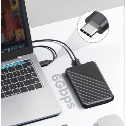 ORICO θήκη για 2.5" SATA HDD/SSD 25PW1C-C3, 5Gbps, μαύρη