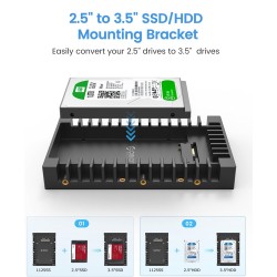 ORICO tray 3.5" για 2.5" HDD/SSD 1125SS-V1, 6Gbps, μαύρο