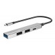 POWERTECH USB hub PT-1412, 4x θυρών, USB 3.2, 5Gbps, USB-C σύνδεση, γκρι