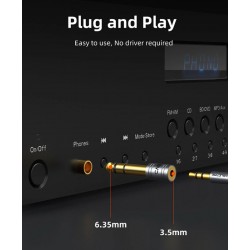 CABLETIME αντάπτορας ήχου 6.3mm σε 3.5mm CT-6M3F-AG, gold plated, γκρι