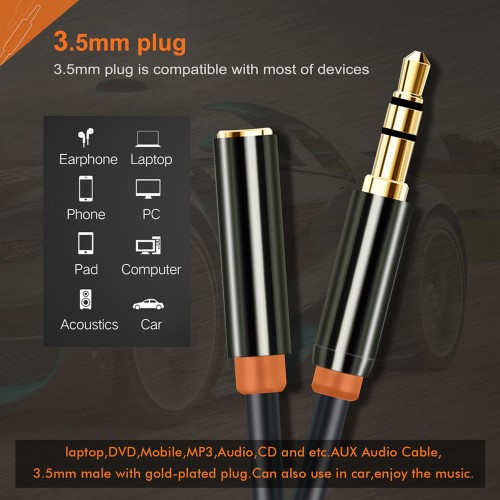 CABLETIME καλώδιο προέκτασης ήχου 3.5mm CT-AV311-P11FG, gold plated, 1.5m, μαύρο