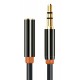CABLETIME καλώδιο προέκτασης ήχου 3.5mm CT-AV311-P11FG, gold plated, 1.5m, μαύρο