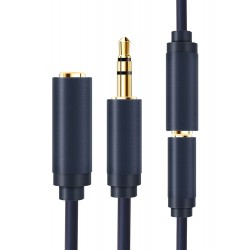 CABLETIME καλώδιο προέκτασης ήχου 3.5mm CT-AV302-H11G, gold plated, 3m, μπλε