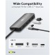GOOBAY USB hub 76565, 4x θυρών, USB 3.2, 10Gbps, USB-C σύνδεση, γκρι