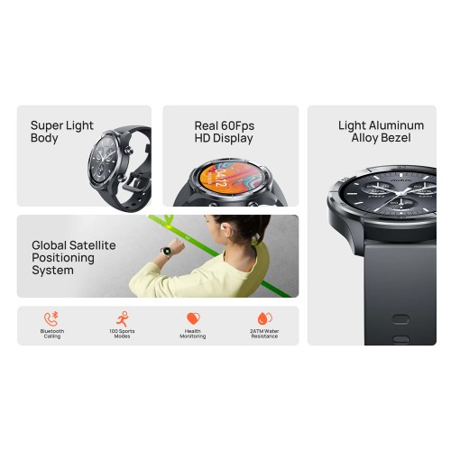 MIBRO smartwatch A3, heart rate, 1.39" IPS, GPS, 2 ATM, γκρι