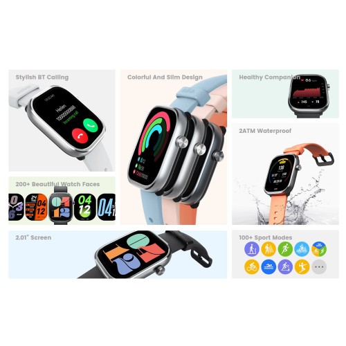 MIBRO smartwatch C4, heart rate, 2.01" TFT, 2 ATM, γκρι