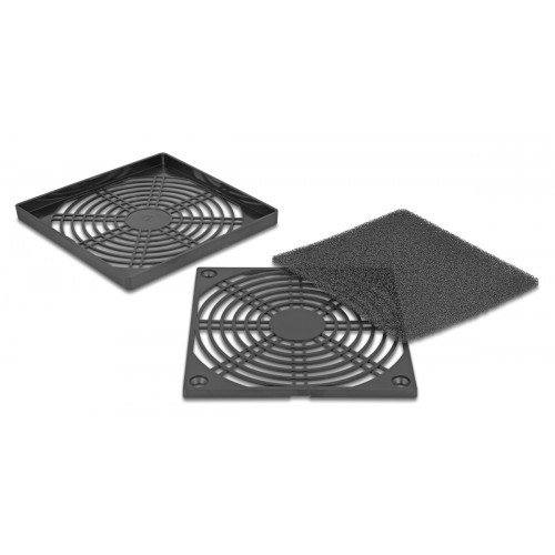 DELOCK σχάρα για 120mm ανεμιστήρα 67313 με φίλτρο σκόνης, πλαστική, μαύρη