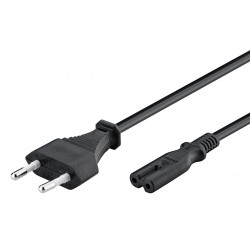 POWERTECH καλώδιο τροφοδοσίας CAB-P021 2pin, copper, 1.5m, μαύρο, 5τμχ