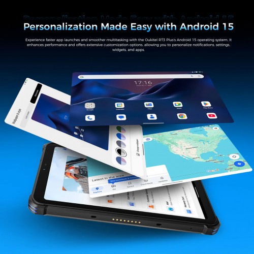 OUKITEL tablet RT3 Plus, 8", 4/128GB, 4G, 11000mAh, IP68/IP69K, μαύρο