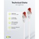 GOOBAY καλώδιο δικτύου 93217, CAT 6 S/FTP, copper, 250MHz, 0.25m, λευκό
