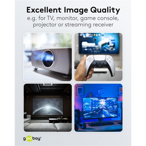 GOOBAY καλώδιο HDMI 2.1 76274 με Ethernet, AOC, 8K/60Hz, 48 Gbps, 10m, μαύρο