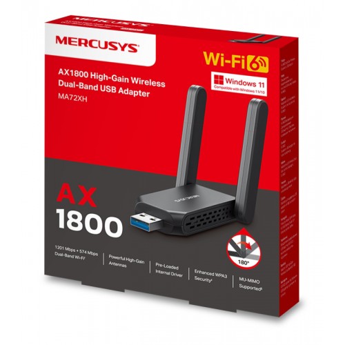 MERCUSYS ασύρματος USB αντάπτορας δικτύου MA72XH, AX1800, Dual Band, V.1.0
