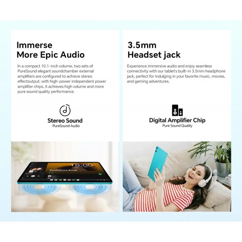 TECLAST tablet P33, 10.1", 3/64GB, Android 15, 6000mAh, μπλε