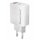 POWERTECH φορτιστής τοίχου PT-1493, USB/USB-C, 20W, λευκός