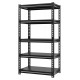HOME USE μεταλλική ραφιέρα HUH-0248 με 5 ράφια, 90x40x183cm, μαύρη