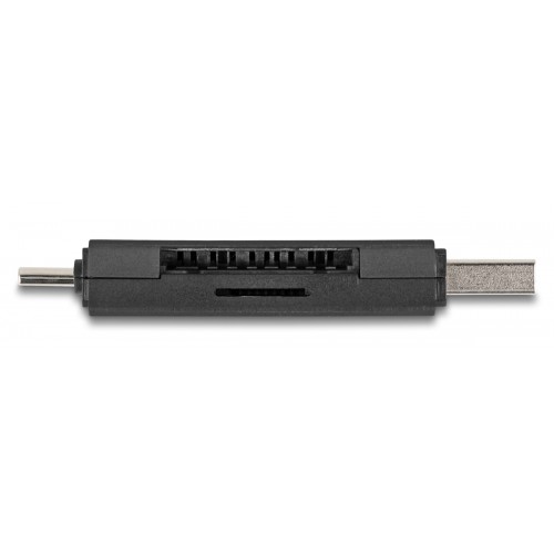 DELOCK card reader 91020 για SD & micro SD, USB/USB-C σύνδεση, 5Gbps, μαύρο